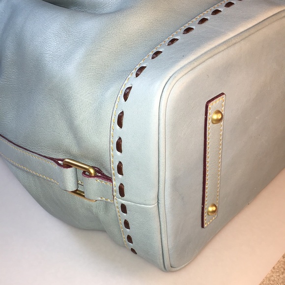 Dooney & Bourke Florentine Drawstring Bag in Pale Blue - Picture 7 of 14